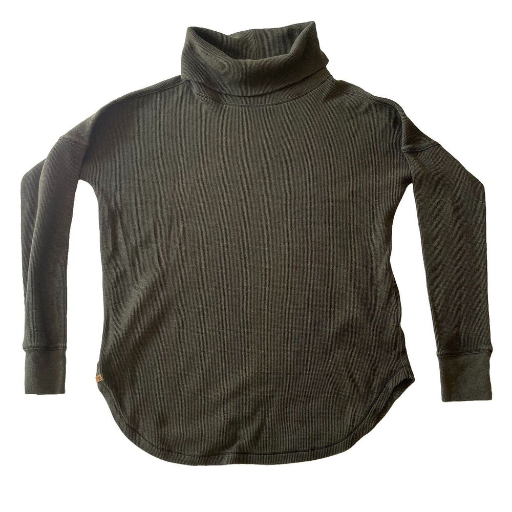 Tentree Shirt Women M Green Thermal Waffle Knit Long Sleeve John Organic 10 Tree - Picture 3 of 8
